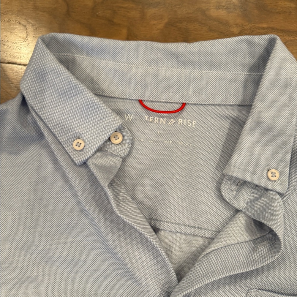 Western Rise Long Sleeve Chambray Button Up Large